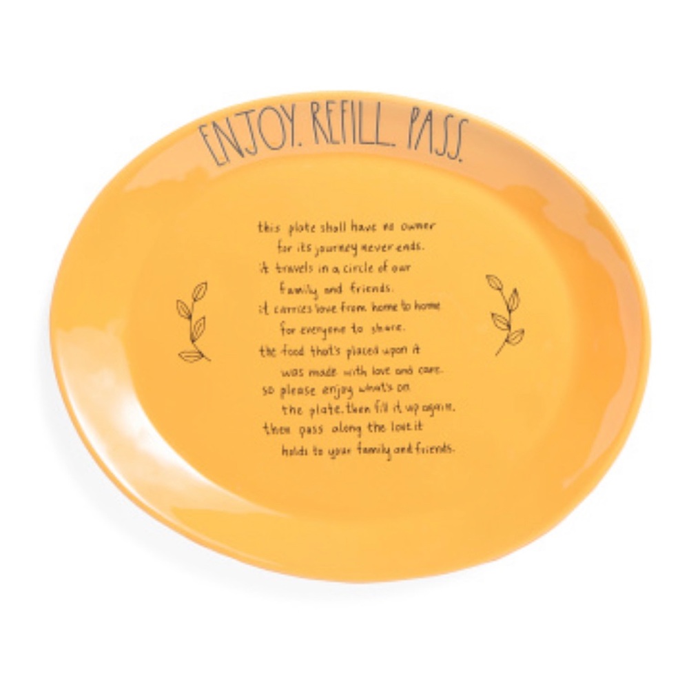 Rae Dunn ENJOY. REFILL. PASS. Traveling Platter
